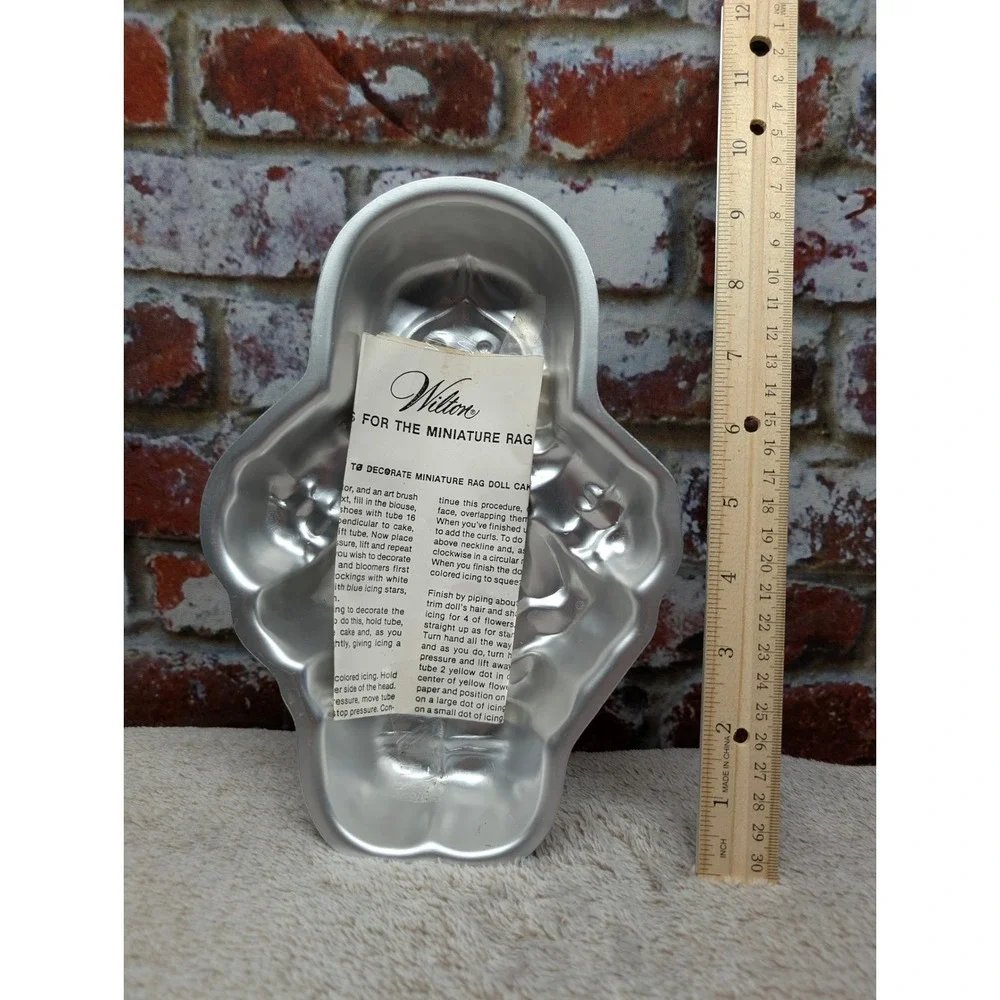 Wilton 1975 Miniature Rag Doll Cake Pan Aluminum Baking Mold 508-450 Silver